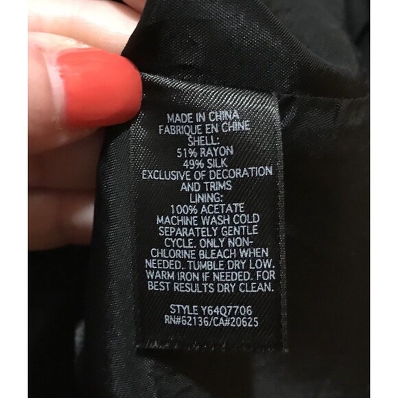 GUESS Floral Overlay Black V-Neck Sleeveless Beaded Dress Juniors Size 9 - Picture 4 of 12